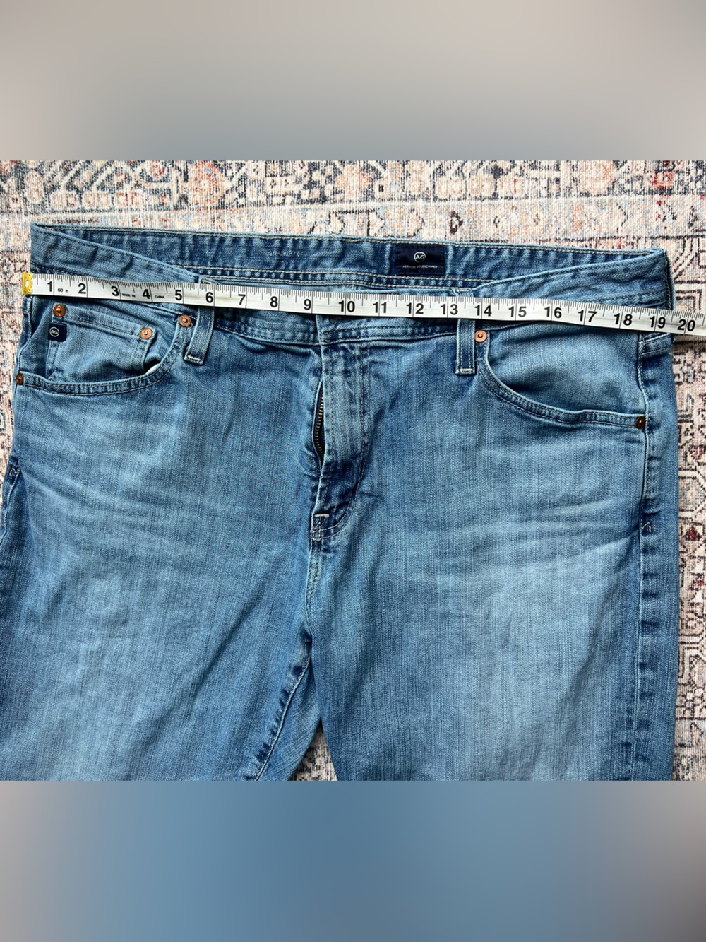 AG Adriano Goldschmied Men's Light Blue Relaxed Jeans